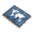 Wood wall plaque, 'The World in Blue' - Wood Wall Plaque Map in Blue from Bali (image 2b) thumbail