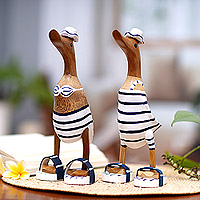 Featured review for Bamboo root and wood sculptures, Beachside Ducks (pair)