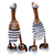 Bamboo root and wood sculptures, 'Beachside Ducks' (pair) - Bamboo Root and Wood Duck Beach Goer Sculptures (Pair) (image 2e) thumbail