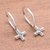 Peridot hoop earrings, 'Faithful Bubbles' - Bubble Pattern Peridot Cross Hoop Earrings from Java