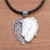 Collar colgante de plata de ley, 'Corazón para caballos' - Collar colgante de plata de ley con temática de caballos