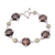Smoky quartz and peridot link bracelet, 'Buddha Glitter' - Smoky Quartz and Peridot Link Bracelet from Bali thumbail