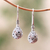 Sterling silver dangle earrings, 'Buddha's Dew' - Curl Pattern Drop-Shaped Sterling Silver Earrings from Bali (image 2) thumbail