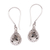 Sterling silver dangle earrings, 'Buddha's Dew' - Curl Pattern Drop-Shaped Sterling Silver Earrings from Bali thumbail