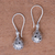 Sterling silver dangle earrings, 'Buddha's Dew' - Curl Pattern Drop-Shaped Sterling Silver Earrings from Bali (image 2b) thumbail