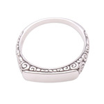 Sterling silver band ring, 'Intaglio Beauty' - Curl Pattern Sterling Silver Band Ring from Bali