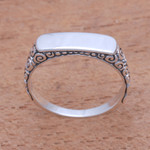 Sterling silver band ring, 'Intaglio Beauty' - Curl Pattern Sterling Silver Band Ring from Bali