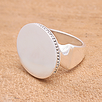 Sterling silver cocktail ring, 'Intaglio Circle'