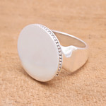 Sterling silver cocktail ring, 'Intaglio Circle' - Circular Sterling Silver Cocktail Ring from Bali