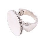Sterling silver cocktail ring, 'Intaglio Circle' - Circular Sterling Silver Cocktail Ring from Bali