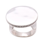 Sterling silver cocktail ring, 'Intaglio Circle' - Circular Sterling Silver Cocktail Ring from Bali