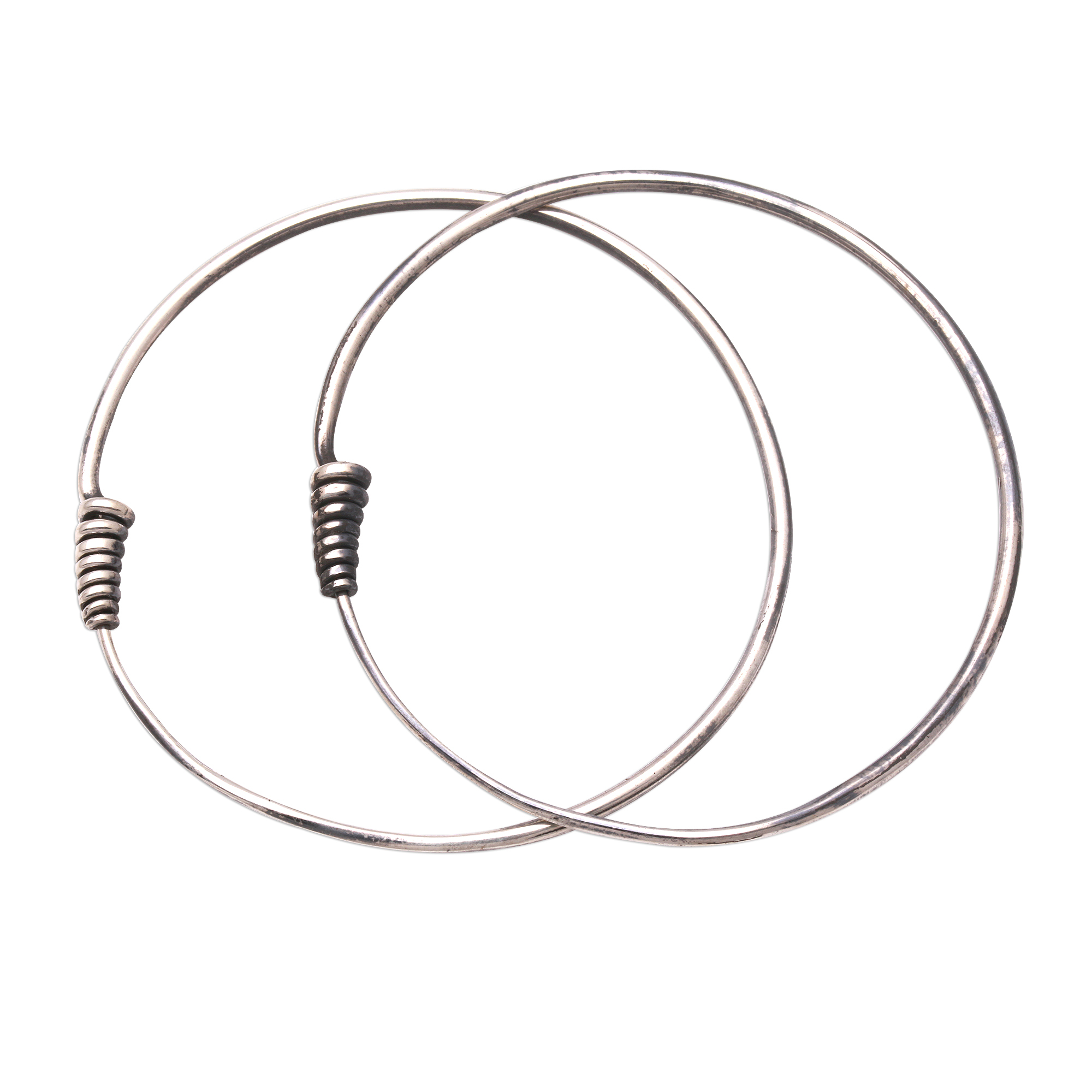 Spiral silver bali | Classic round earring | Silver hoop