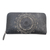 Leather clutch, 'Padma Center in Onyx' - Patterned Leather Clutch in Onyx from Bali