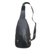 Leather backpack sling, 'Sleek Travels' - Solid Onyx Leather Backpack Sling from Bali (image 2d) thumbail