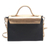 Leather handbag, 'Golden Dark' - Gold-Tone and Onyx Leather Handbag from Bali