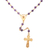 Gold plated amethyst rosary, 'Cross of Salvation' - Gold Plated Amethyst Rosary Crafted in Bali thumbail