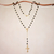 Gold plated onyx rosary, 'Cross Glimmer' - Gold Plated Onyx Rosary Crafted in Bali (image 2) thumbail