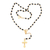 Gold plated onyx rosary, 'Cross Glimmer' - Gold Plated Onyx Rosary Crafted in Bali (image 2d) thumbail