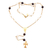 Gold plated moonstone and garnet rosary, 'Delightful Faith' - Gold Plated Moonstone and Garnet Rosary from Bali thumbail