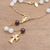 Gold plated moonstone and garnet rosary, 'Delightful Faith' - Gold Plated Moonstone and Garnet Rosary from Bali (image 2b) thumbail