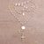 Gold plated cultured pearl rosary, 'Glowing Cross' - 22k Gold Plated Cultured Pearl Rosary from Bali