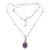 Amethyst and cultured pearl pendant necklace, 'Wreathed Beauty' - Amethyst and Cultured Pearl Pendant Necklace from Bali thumbail