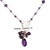 Amethyst pendant necklace, 'Lovely Bundle' - Amethyst Link Pendant Necklace from Bali (image 2c) thumbail