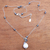 Cultured pearl pendant necklace, 'Ocean Delight' - Cultured Pearl Station Pendant Necklace from Bali
