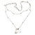 Cultured pearl long pendant necklace, 'Love for Trees' - Heart-Themed Cultured Pearl Long Pendant Necklace from Bali