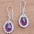 Amethyst and cultured pearl dangle earrings, 'Wreathed Beauty' - Amethyst and Cultured Pearl Dangle Earrings from Bali (image 2) thumbail
