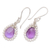 Amethyst and cultured pearl dangle earrings, 'Wreathed Beauty' - Amethyst and Cultured Pearl Dangle Earrings from Bali (image 2c) thumbail