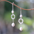Cultured pearl dangle earrings, 'Hexagon Glow' - Hexagonal Cultured Pearl Dangle Earrings from Bali (image 2) thumbail