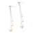 Cultured pearl dangle earrings, 'Glowing Peace' - Cultured Pearl Trio Dangle Earrings from Bali thumbail