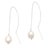 Cultured pearl threader earrings, 'Lantern Light' - Cultured Pearl Threader Earrings Crafted in Bali thumbail
