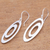 Sterling silver dangle earrings, 'Oval Modernity' - Modern Oval Sterling Silver Dangle Earrings from Bali