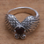 Garnet cocktail ring, 'Winged Glitter' - Wing Motif Garnet Band Ring from Bali (image 2b) thumbail