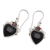 Garnet and horn dangle earrings, 'Dark Passion' - Heart-Shaped Garnet and Horn Dangle Earrings from Bali (image 2c) thumbail