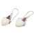 Garnet dangle earrings, 'Heart Passion' - Heart-Shaped Garnet Dangle Earrings from Bali