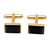 Gold plated onyx cufflinks, 'Regal Rectangles' - Gold Plated Rectangular Onyx Cufflinks from Bali (image 2a) thumbail