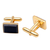 Gold plated onyx cufflinks, 'Regal Rectangles' - Gold Plated Rectangular Onyx Cufflinks from Bali (image 2e) thumbail