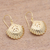 Gold plated sterling silver dangle earrings, 'Gleaming Clam Shells' - Gold Plated Sterling Silver Clam Shell Dangle Earrings (image 2b) thumbail