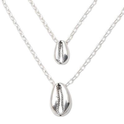 Sterling silver pendant necklace, 'Cowry Shell' - Sterling Silver Cowry Shell Pendant Necklace from Bali