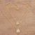 Vergoldete Halskette mit Anhänger aus Sterlingsilber - Doppelsträngige Halskette aus vergoldetem Sterlingsilber