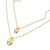 Gold plated sterling silver pendant necklace, 'Cowry Shell' - Gold Plated Sterling Silver Double Strand Necklace
