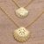 Gold plated double strand necklace, 'Gleaming Shells' - Gold Plated Sterling Silver Clam Shell Pendant Necklace