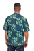 Men's cotton shirt, 'Green Leaf Shadows' - Men's Short Sleeved Green Cotton Batik Shirt from Bali (image 2d) thumbail