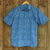 Herrenhemd aus Batik-Leinen- und Baumwollmischung - Herrenhemd aus Batik-Leinen- und Baumwollmischung in französischem Blau