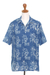 Herrenhemd aus Batik-Leinen- und Baumwollmischung - Herrenhemd aus Batik-Leinen- und Baumwollmischung von Java