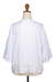 Rayon blouse, 'White Blossom' - Floral Embroidered White Rayon Blouse from Bali (image 2e) thumbail