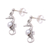 Cultured pearl dangle earrings, 'Amed Beach Seahorse' - Bali Sterling Silver Seahorse Earrings with White Pearls